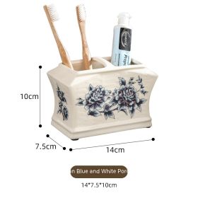 Ceramic Toothbrush Holder Storage Box Cover Couple Clothes