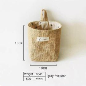 Wall-mounted Desktop Sundries Jute Storage Bag Bathroom S